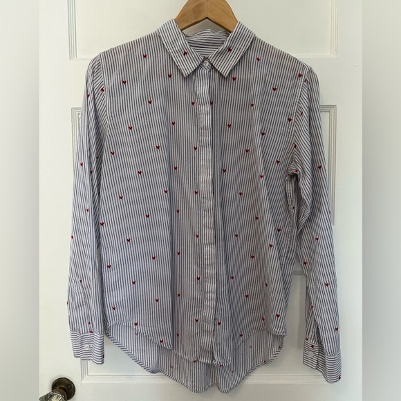 Rails Taylor Striped Button-Down with Heart Embroidery - Picture 4 of 16